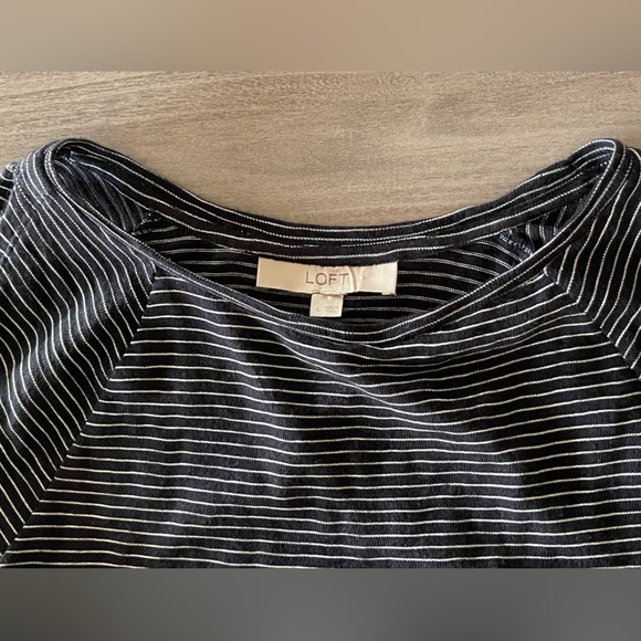 Loft Open Sleeve Blouse - Undertone Stripes - Size Large - Picture 9 of 10